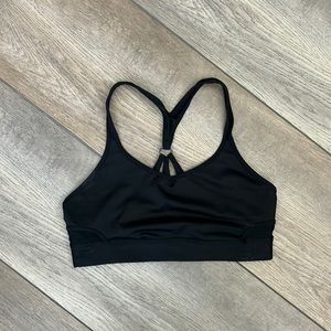 Black Strappy Back Sports Bra